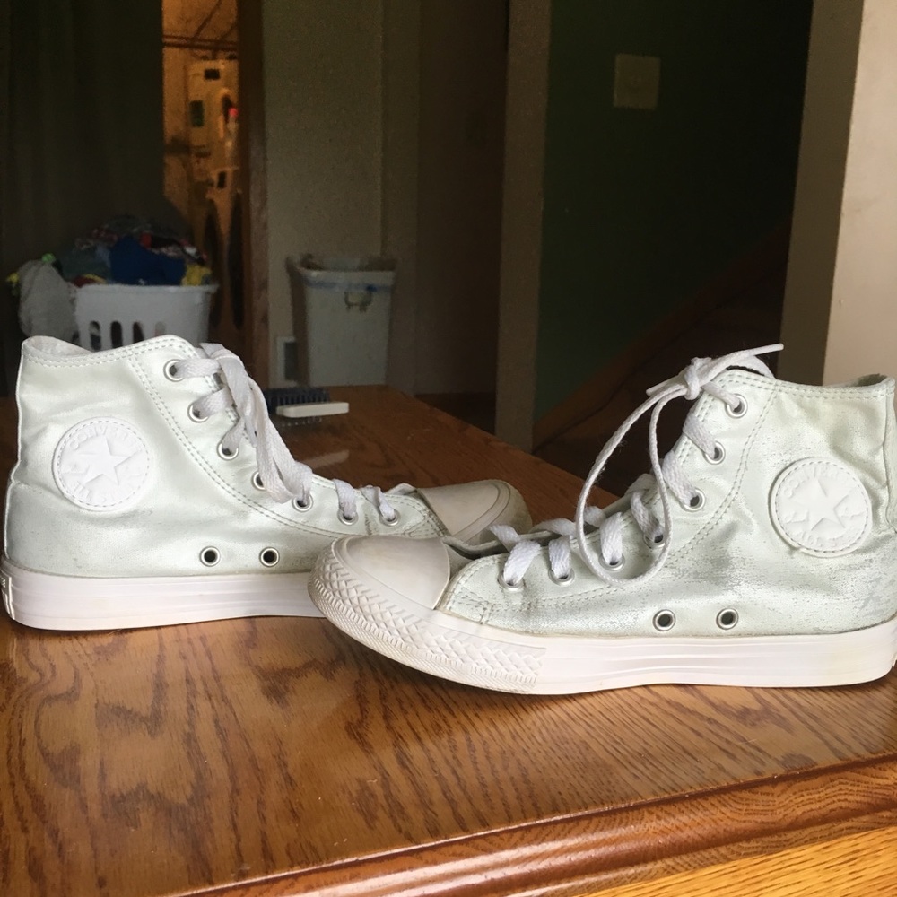 All White leather converse
